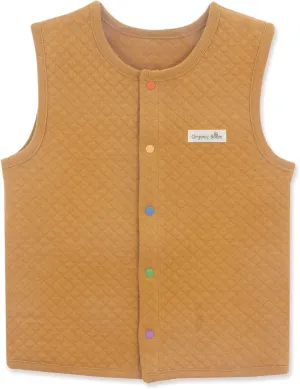 100% Certified Organic Cotton Baby Quilted Jacquard Sleeveless Jacket Soft Vest