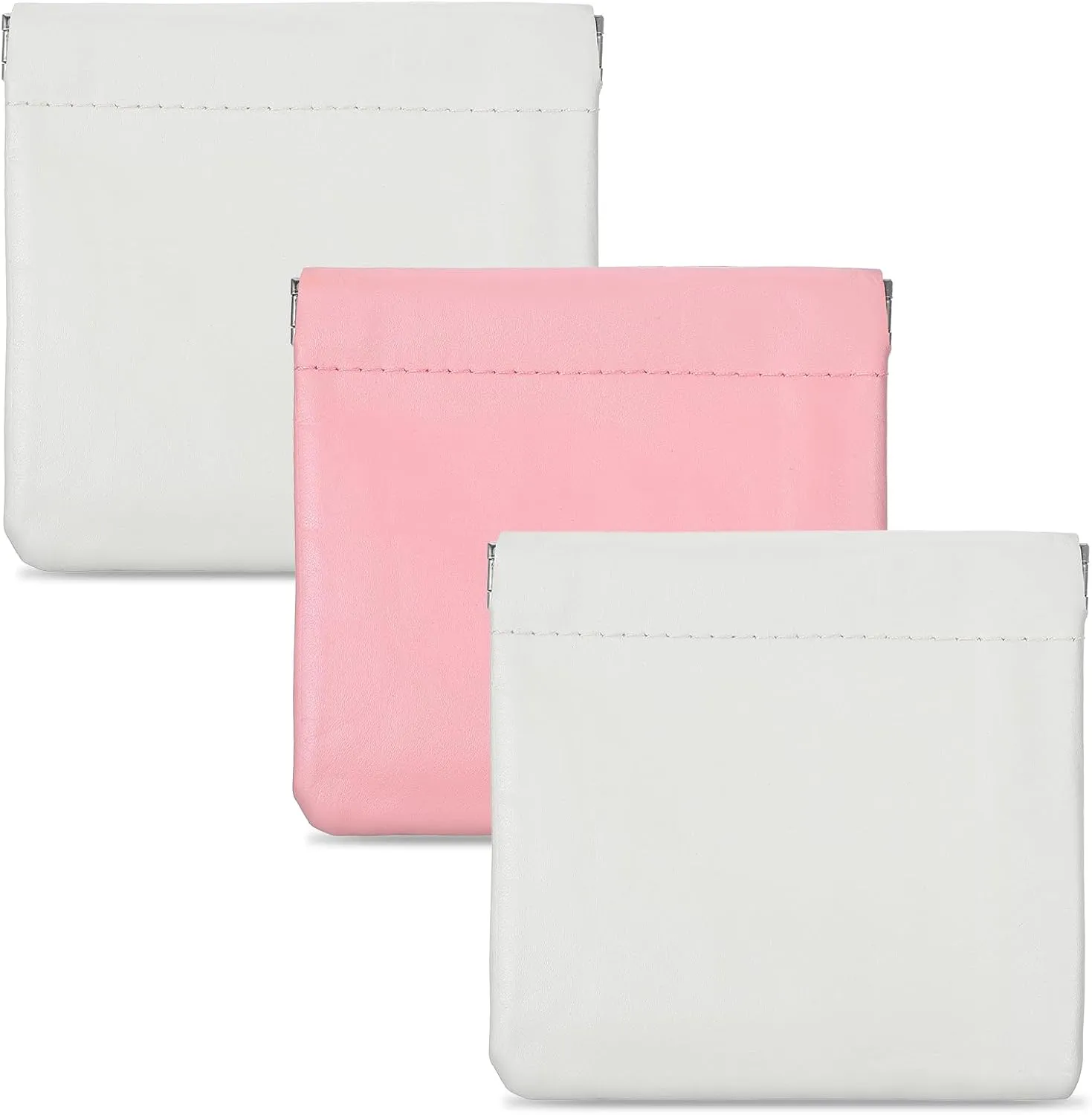 2 PCS Small Cosmetic Pouch, Mini Makeup Pouch Small Pouches for Purse with Snap Closure Clamp, Portable Size Makeup Bag for Coin Lipstick Cosmetic, Travel-Friendly Size