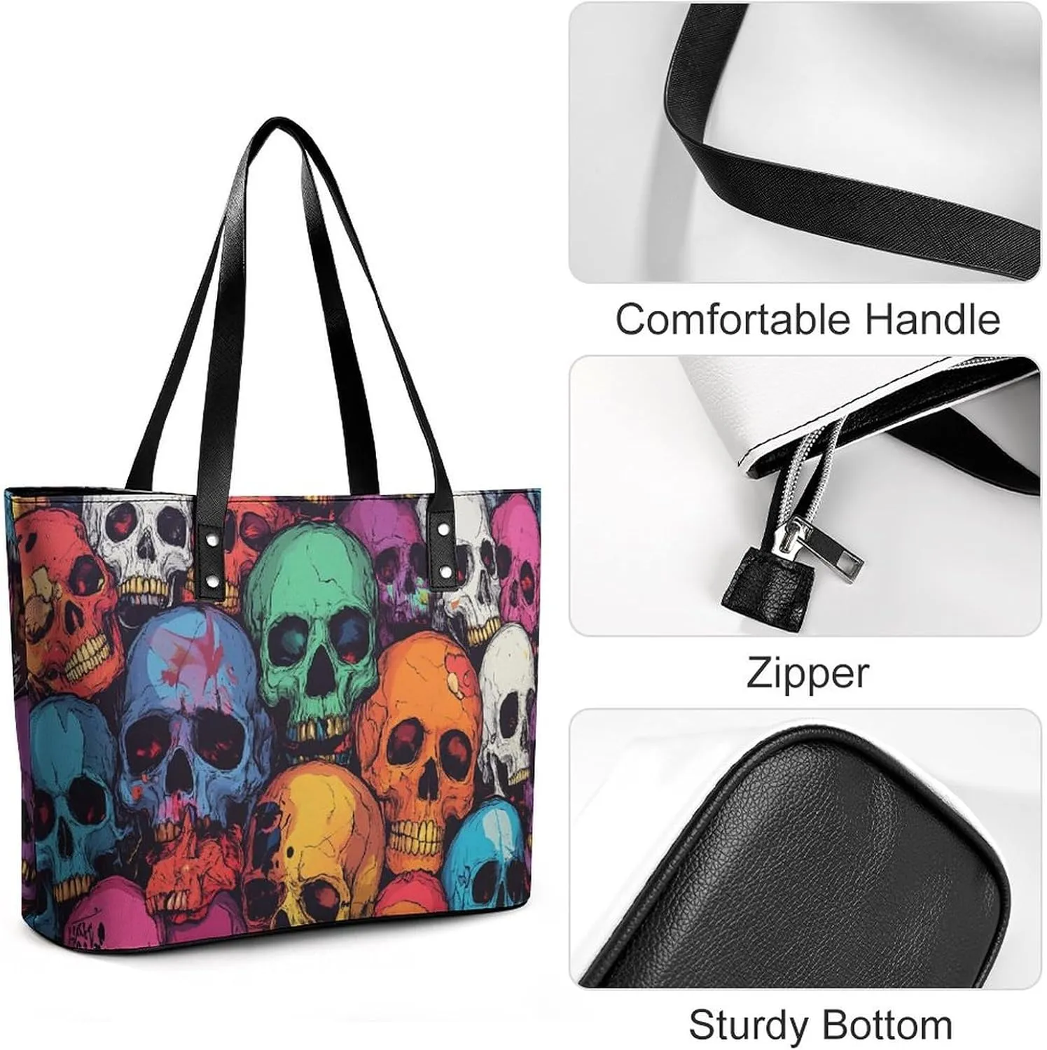 Abstract Colors Vases Women Soft Leather Handbags Tote Purses Shoulder Bucket Bags