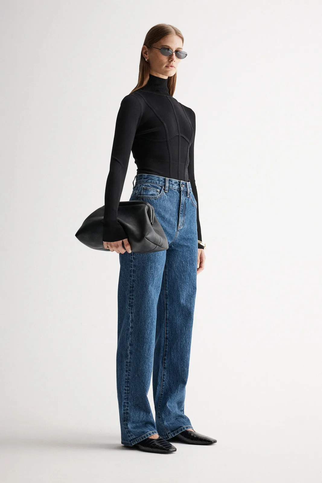 Adeline Knit Bodysuit Black