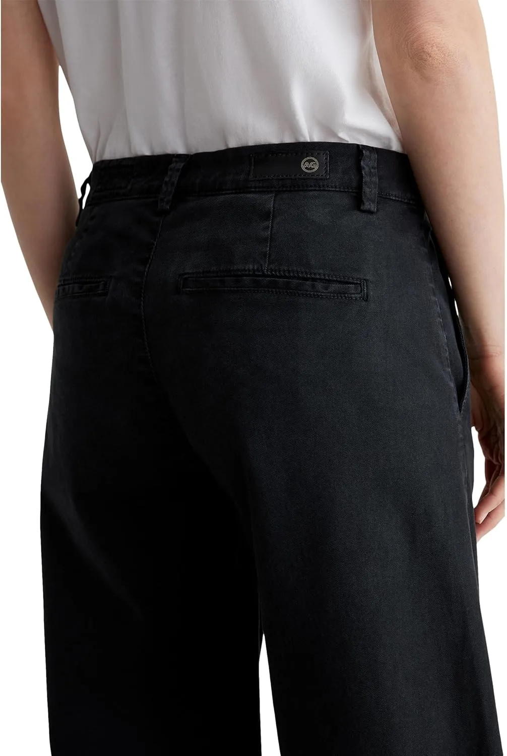 AG Women's Caden Mid Rise Wide Leg Pants in Sulfur Black