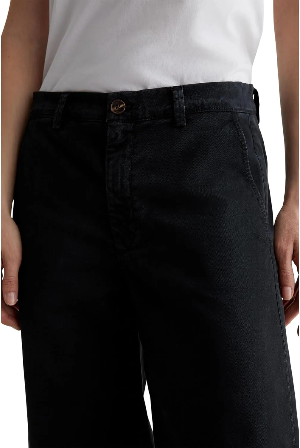 AG Women's Caden Mid Rise Wide Leg Pants in Sulfur Black