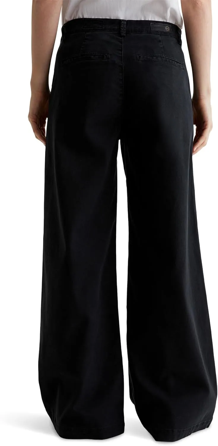 AG Women's Caden Mid Rise Wide Leg Pants in Sulfur Black