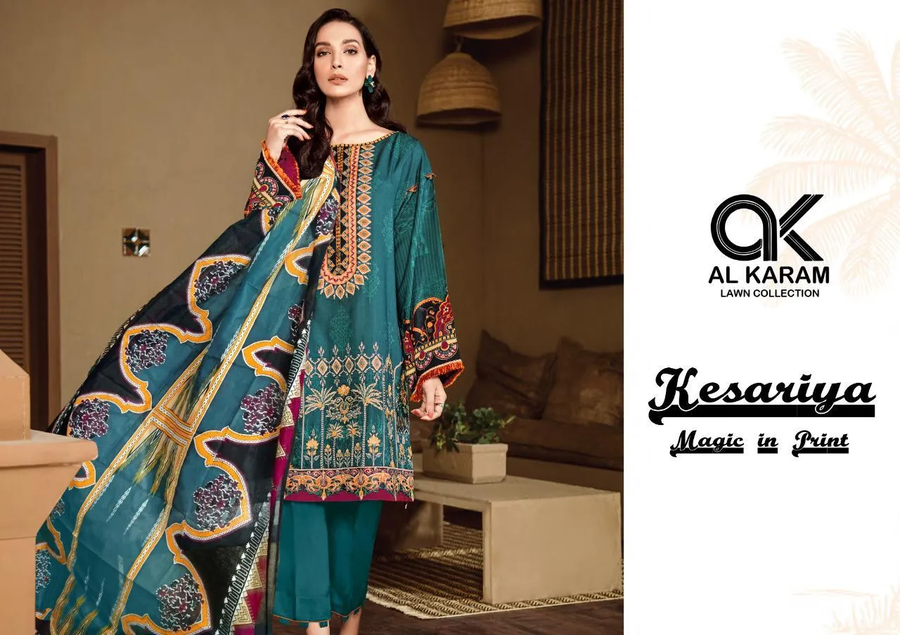 AL KARAM PRESENTS KESARIYA LAWN COLLECTION SUIT COLLECTION