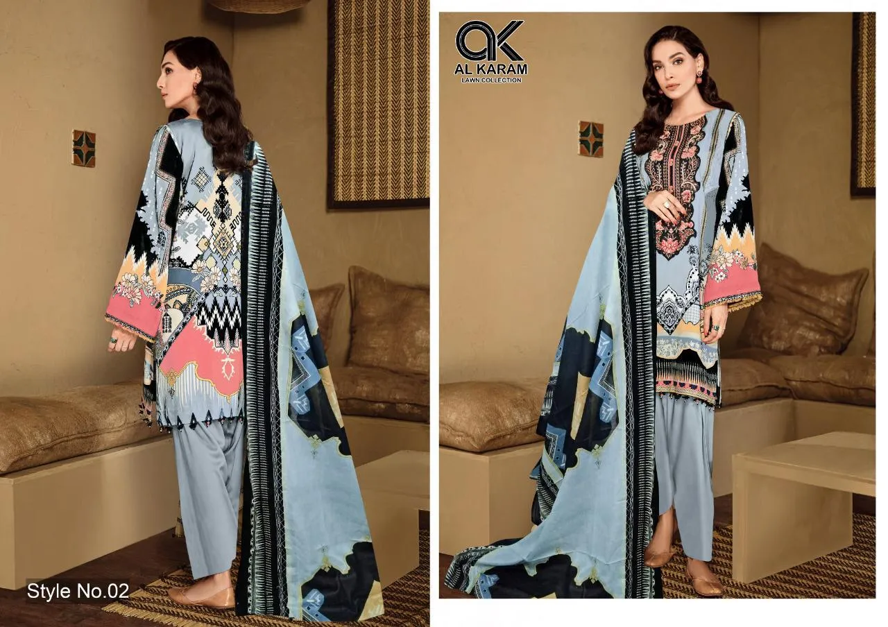 AL KARAM PRESENTS KESARIYA LAWN COLLECTION SUIT COLLECTION