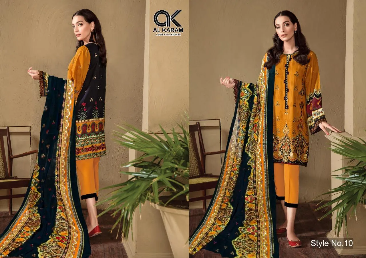AL KARAM PRESENTS KESARIYA LAWN COLLECTION SUIT COLLECTION