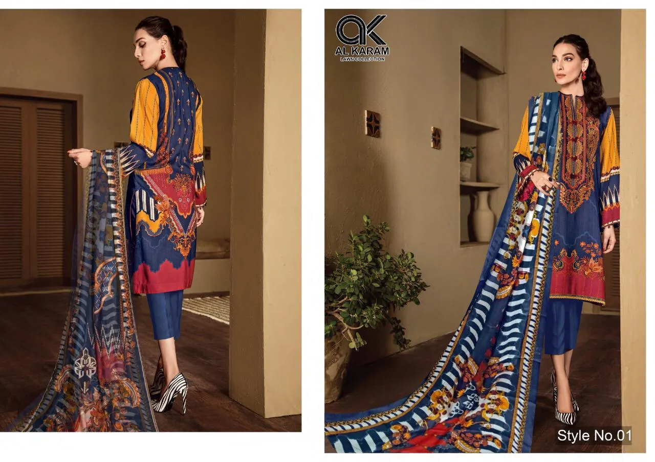 AL KARAM PRESENTS KESARIYA LAWN COLLECTION SUIT COLLECTION