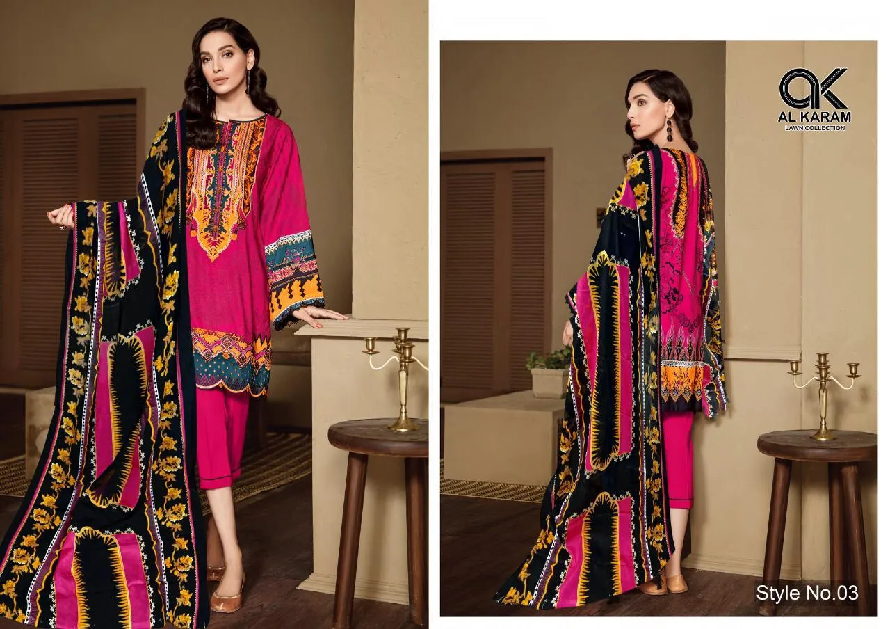 AL KARAM PRESENTS KESARIYA LAWN COLLECTION SUIT COLLECTION