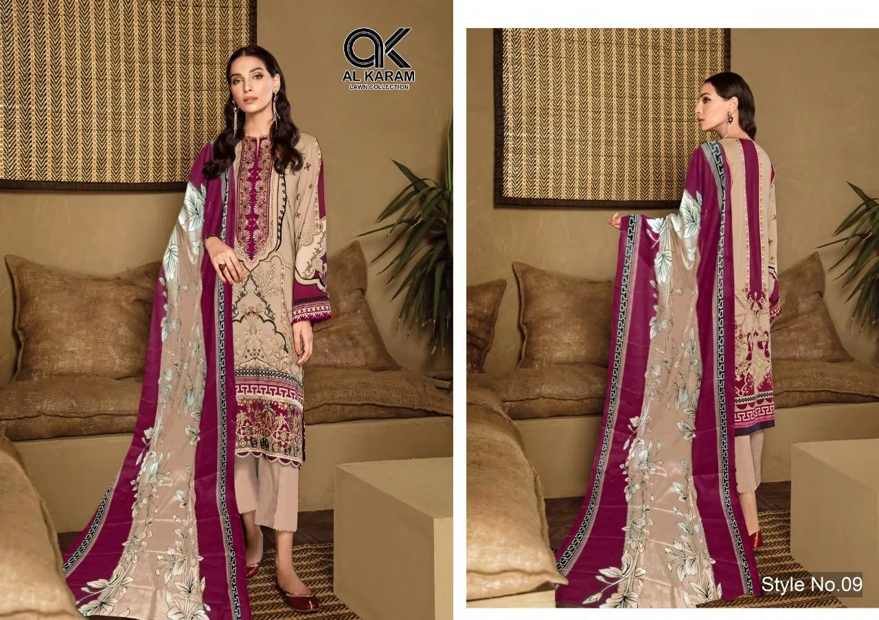 AL KARAM PRESENTS KESARIYA LAWN COLLECTION SUIT COLLECTION