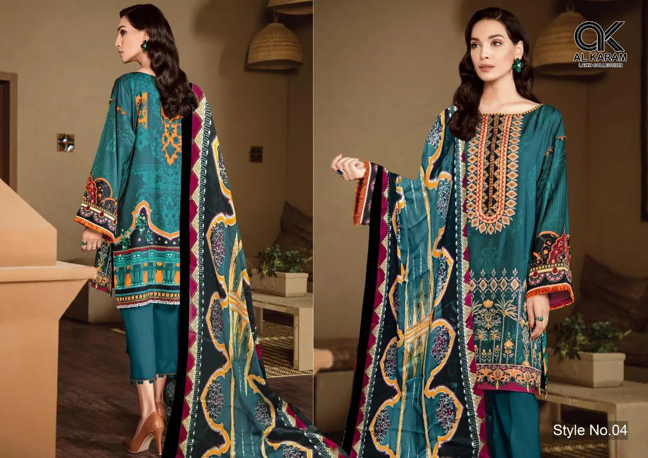 AL KARAM PRESENTS KESARIYA LAWN COLLECTION SUIT COLLECTION