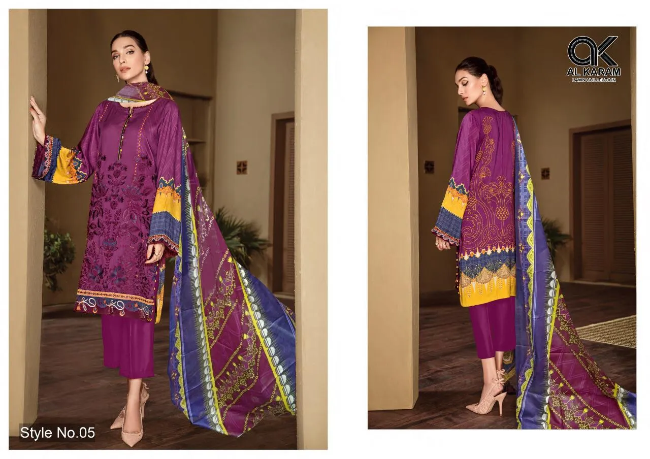 AL KARAM PRESENTS KESARIYA LAWN COLLECTION SUIT COLLECTION