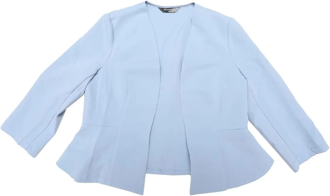Allegra K Elegant Blazer for Women's Open Front Collarless 3/4 Sleeve Peplum Business Work Suit Jacket