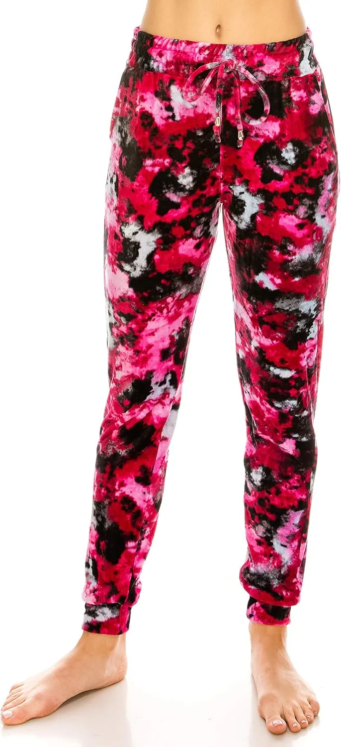 ALWAYS Women's Velvet Velour Joggers - Basic Premium Soft Stretch Warm Winter Sweatpants