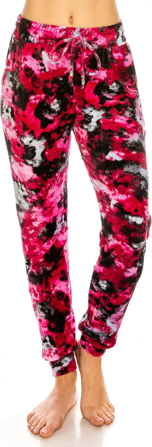 ALWAYS Women's Velvet Velour Joggers - Basic Premium Soft Stretch Warm Winter Sweatpants