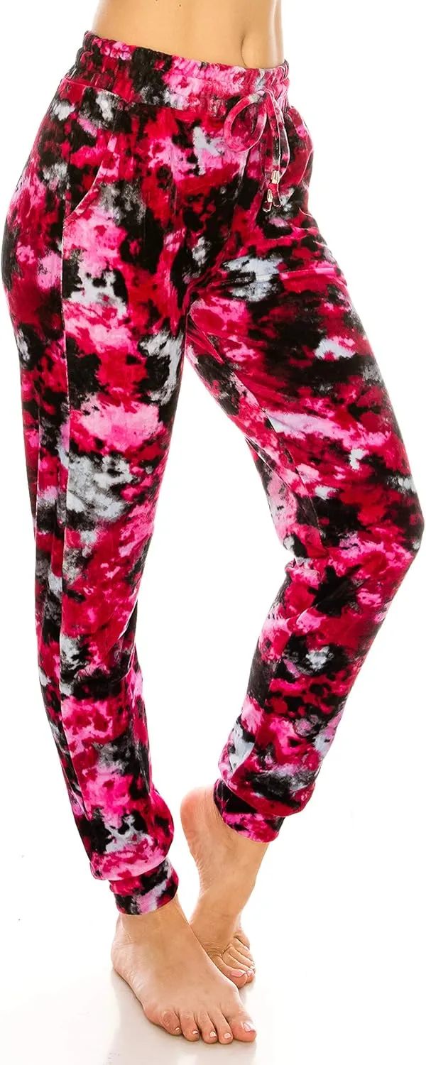 ALWAYS Women's Velvet Velour Joggers - Basic Premium Soft Stretch Warm Winter Sweatpants