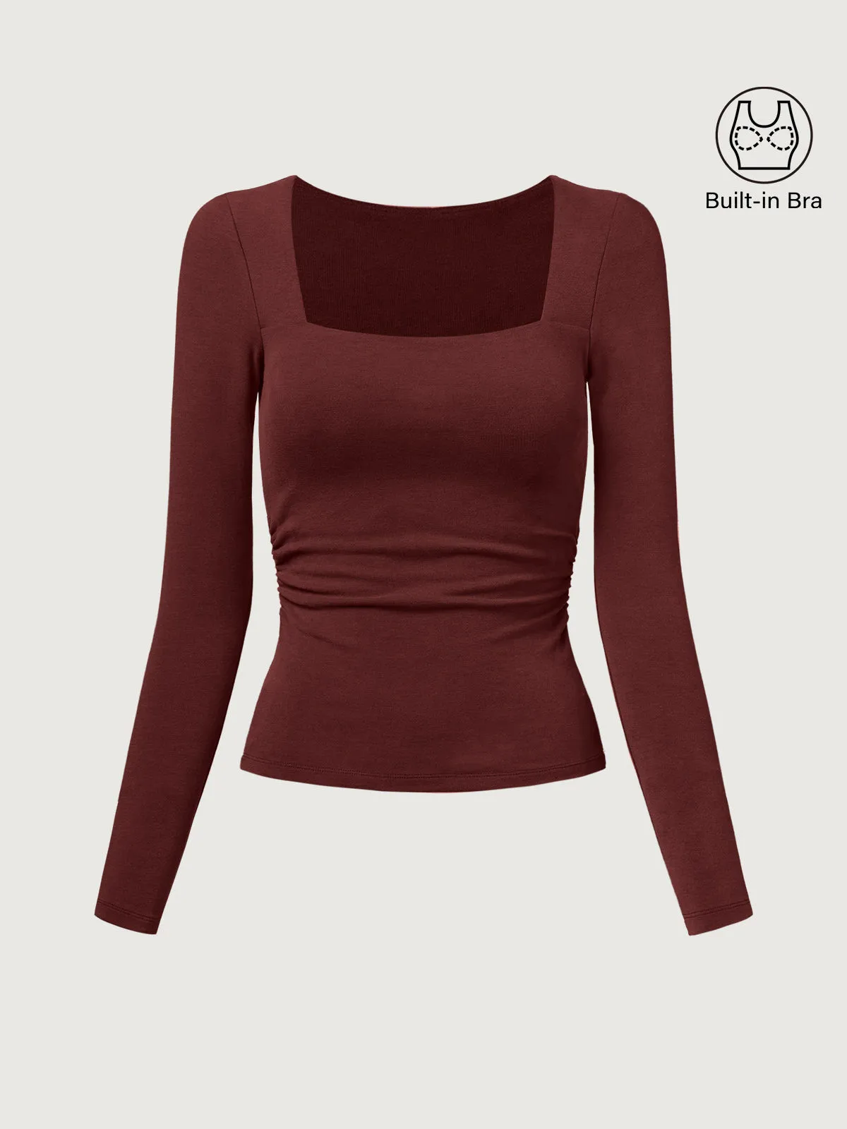 Anti-Bacteria Square Neck Ruched Brami Top