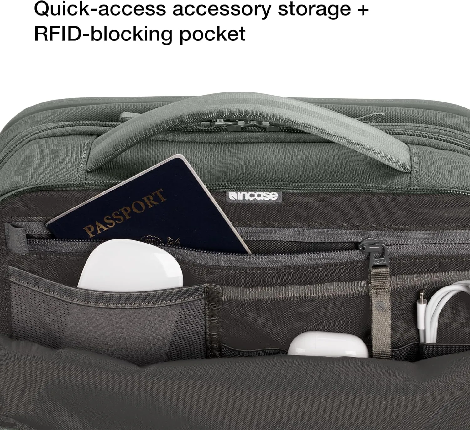 A.R.C. Travel Pack - ReSpun 100% Recycled Polyester, 38L Backpack, RFID-Blocking, Shoe Compartment, Expansion Zipper, Ergonomic Straps, Laptop Compartment for 16 PC/Mac, Travel Friendly - Smoked Ivy