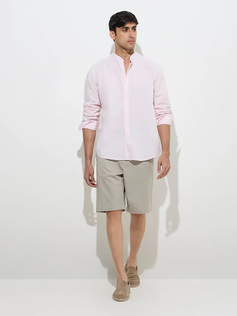 Ascot Light Pink Solid Relaxed-Fit Cotton Shirt