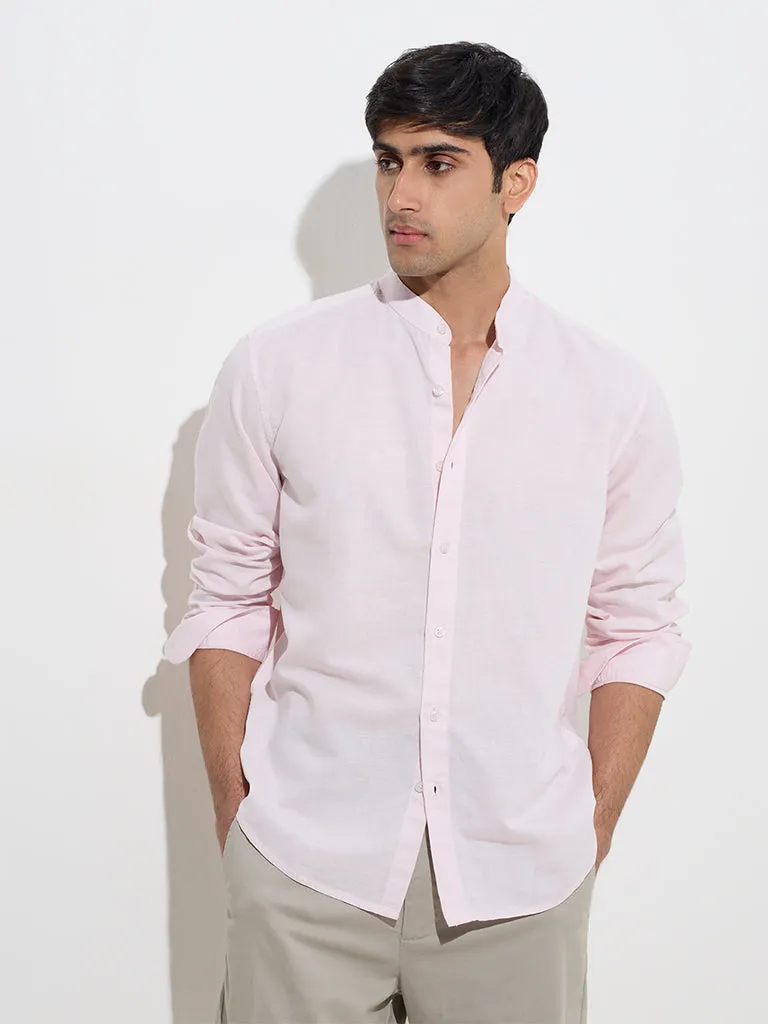 Ascot Light Pink Solid Relaxed-Fit Cotton Shirt