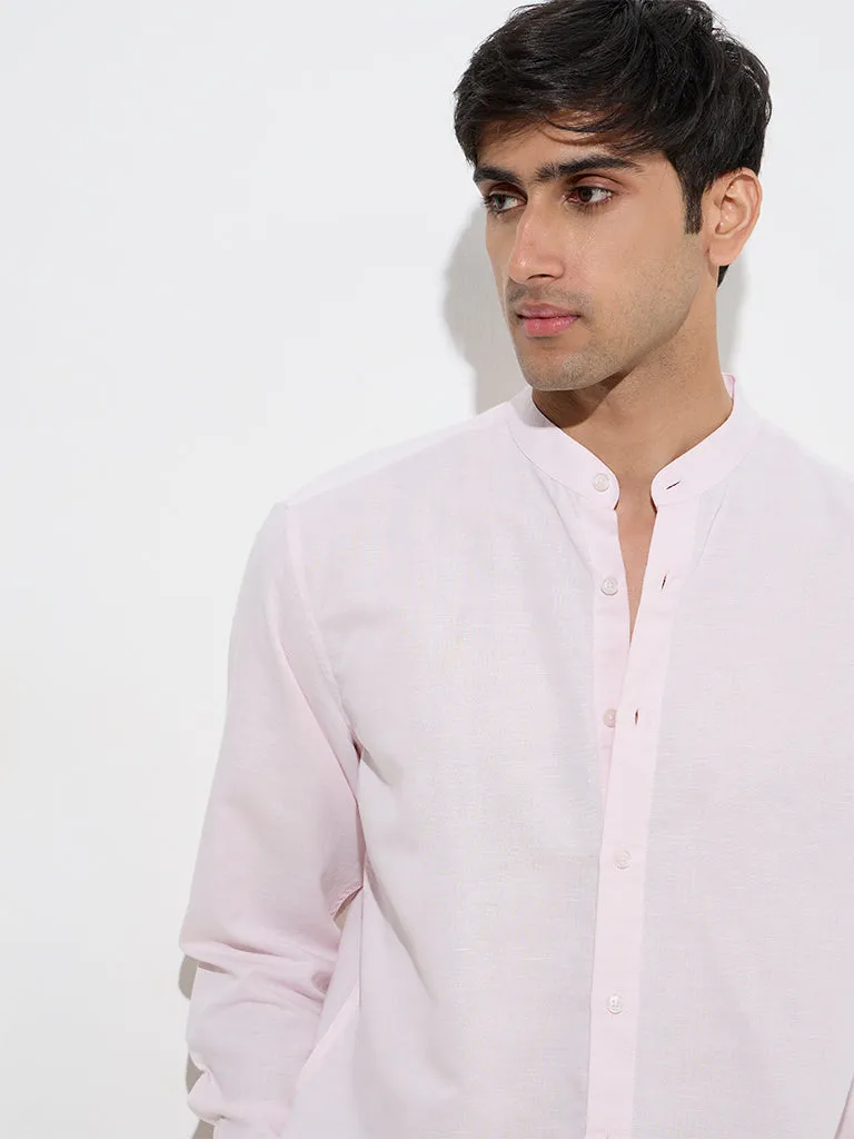Ascot Light Pink Solid Relaxed-Fit Cotton Shirt
