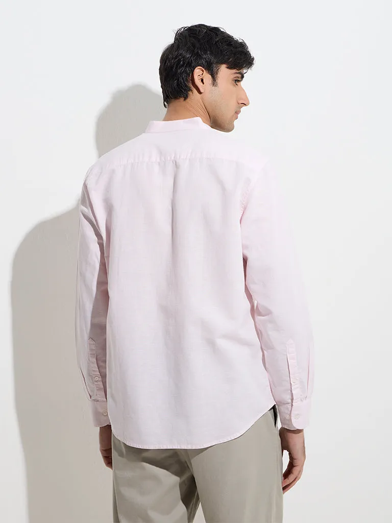 Ascot Light Pink Solid Relaxed-Fit Cotton Shirt