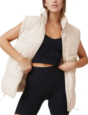 Athlisan Womens Zip Up Puffer Vest Stand Collar Sleeveless Padded Jacket Coat
