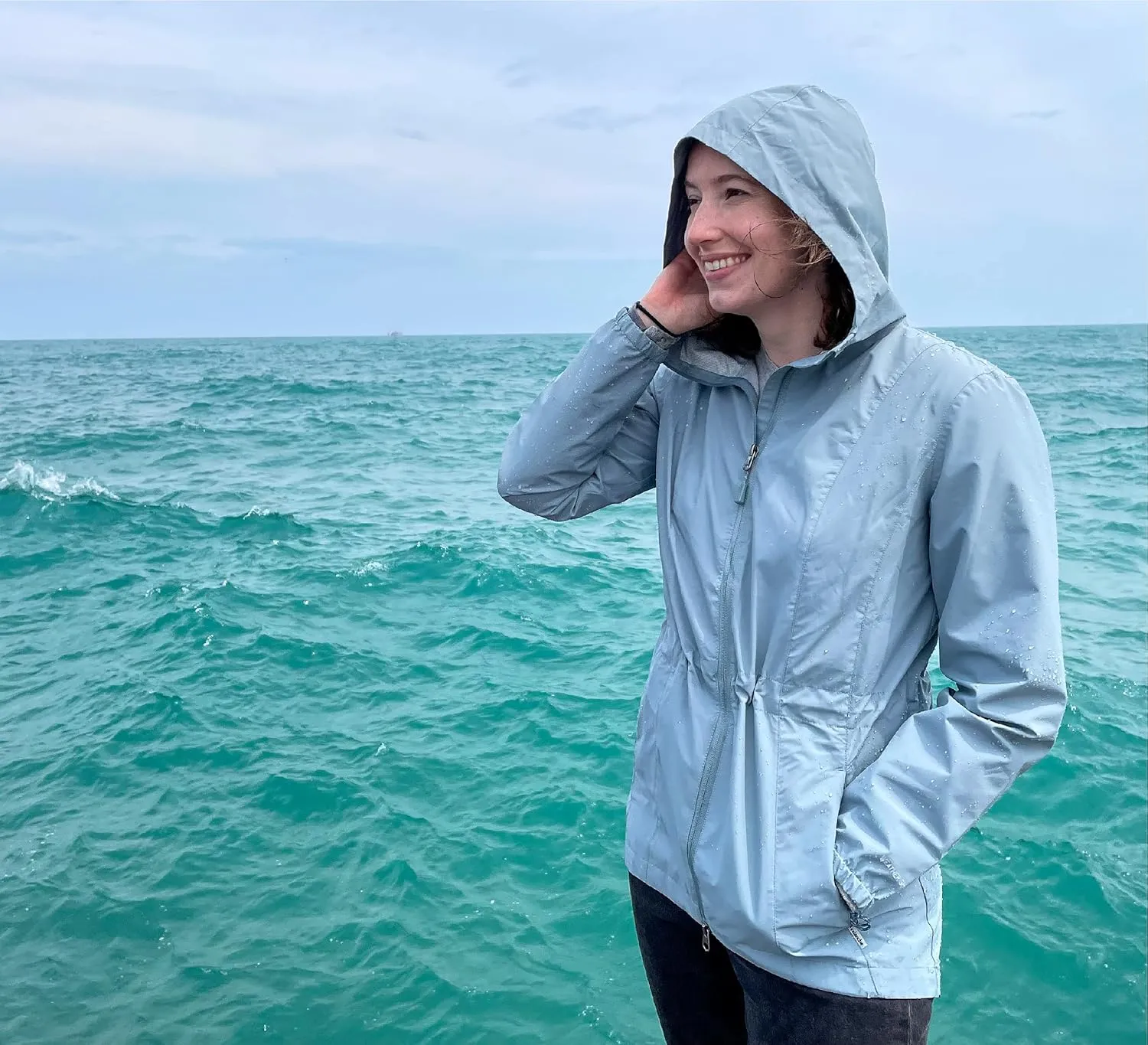 Avalanche Women's Casual Hooded Soft Shell Lightweight Rain Jacket With Pockets