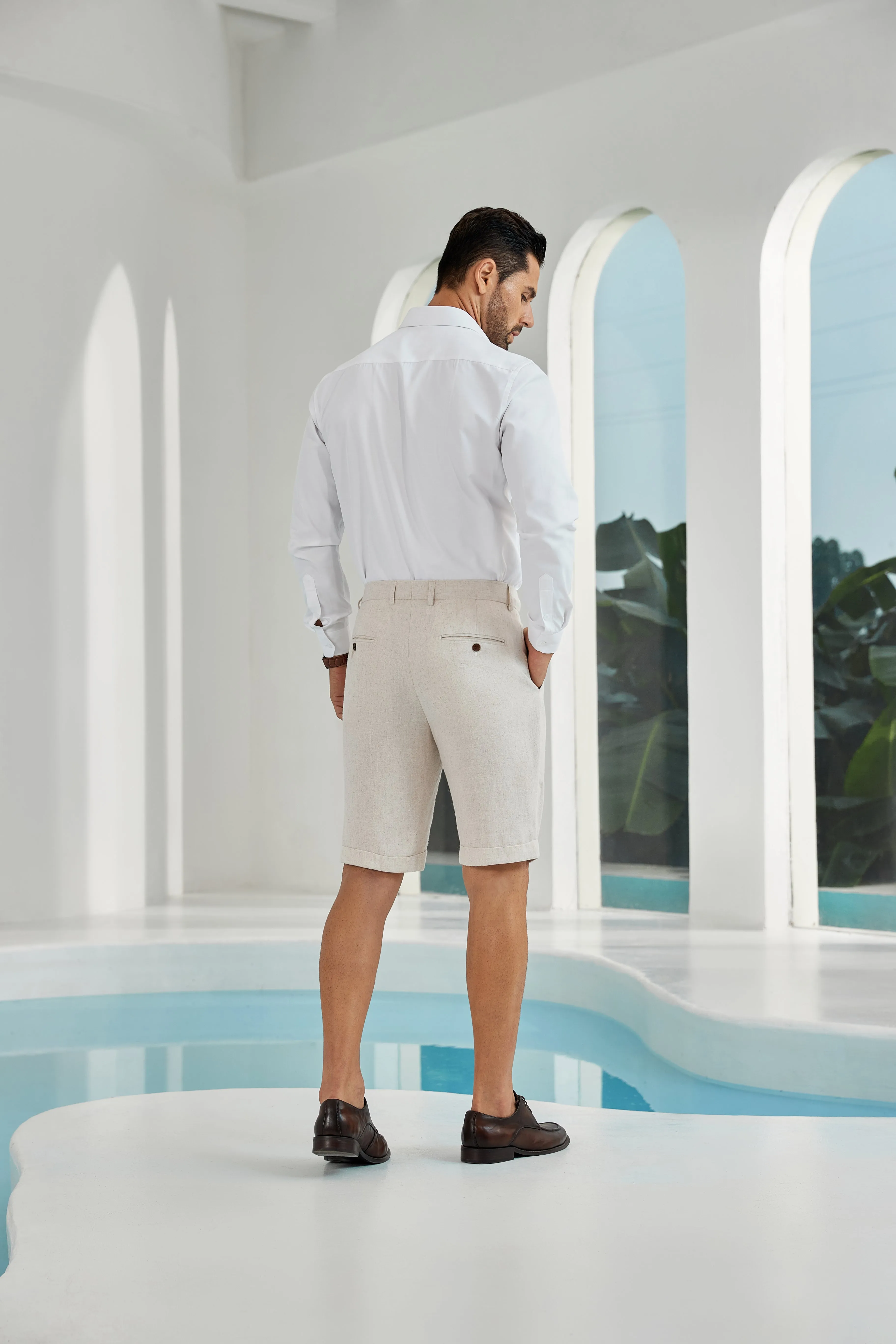 Beige Linen Beach Wedding Men Summer Suits (MORE CHOICE )
