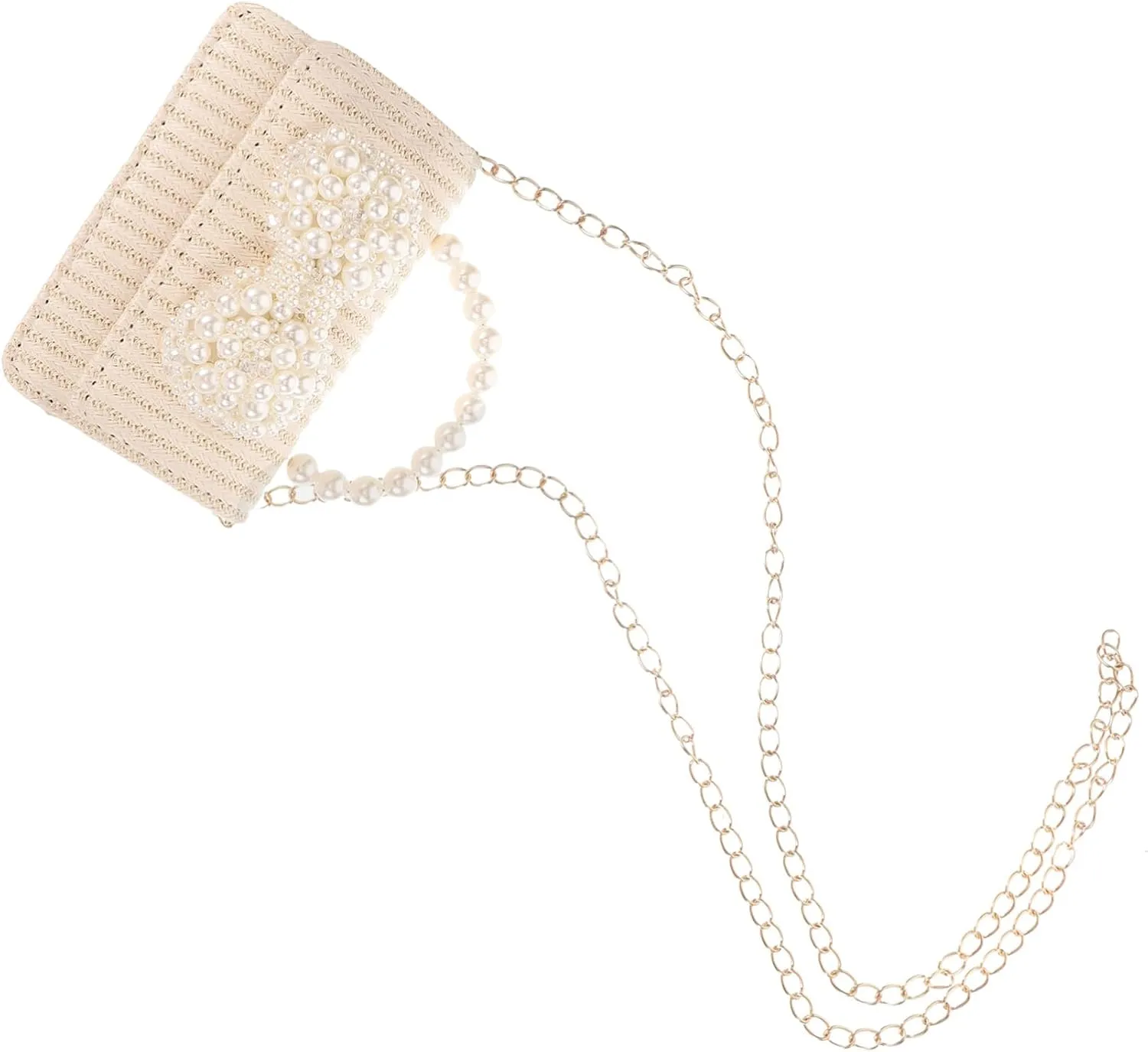 BESPORTBLE Minimalist Women Crossbody Bag Fashion Phone Purse Pearl Bow for Outdoor Activities Small Coin Storage Bag for Ladies