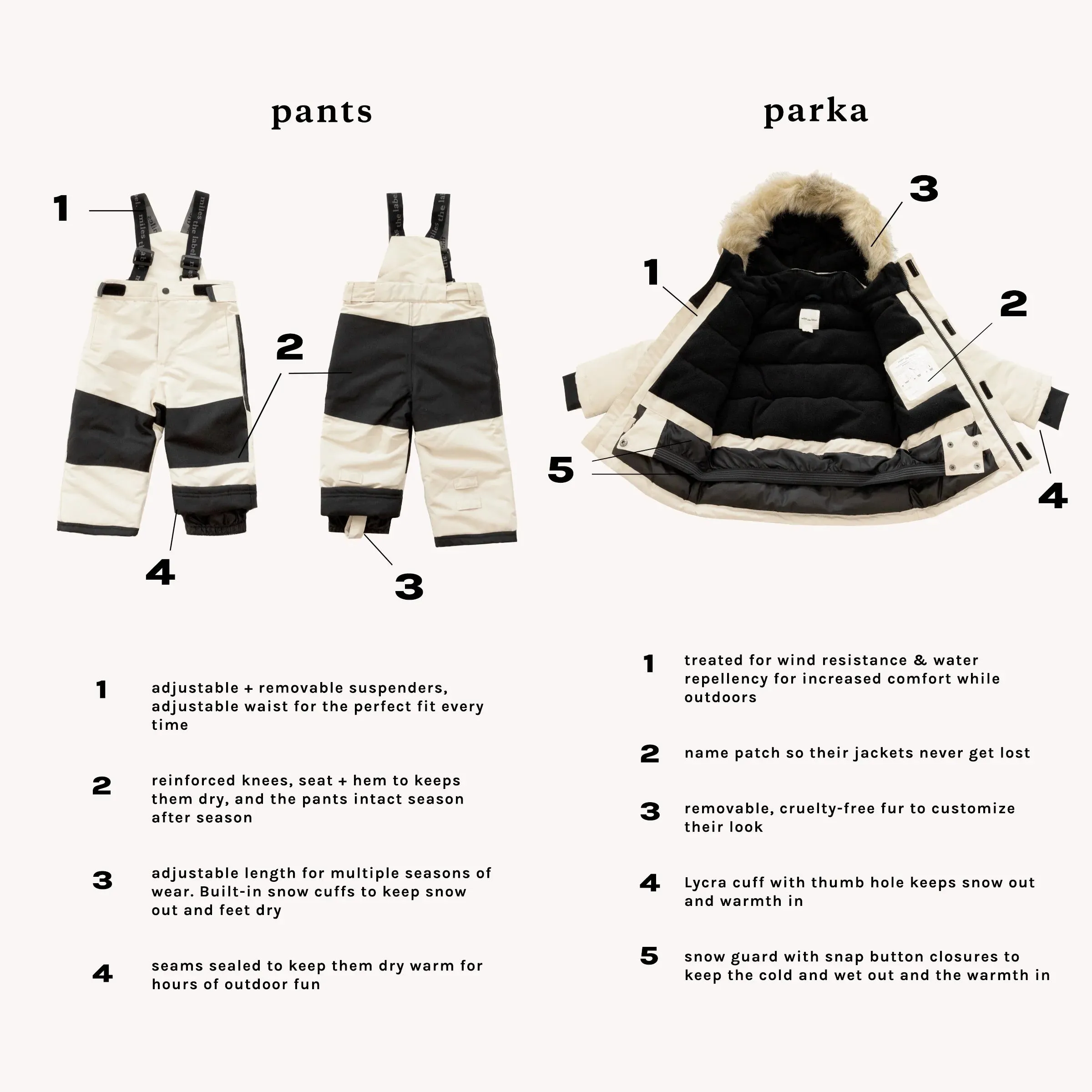 Blue Color Block Snowpants
