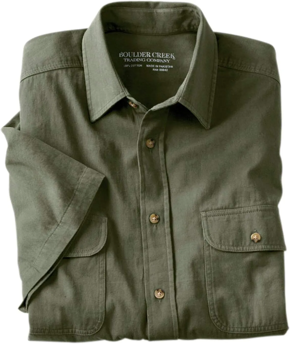 Boulder Creek by Kingsize Men's Big & Tall Long Sleeve Denim and Twill Shirt