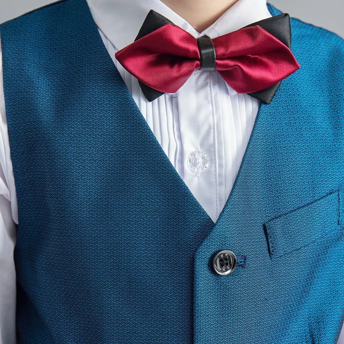 Boys Suit Formal Kids Wedding Outfit 3 Piece Slim Fit Boys Suit Vest Pants Shirt Set with Tie