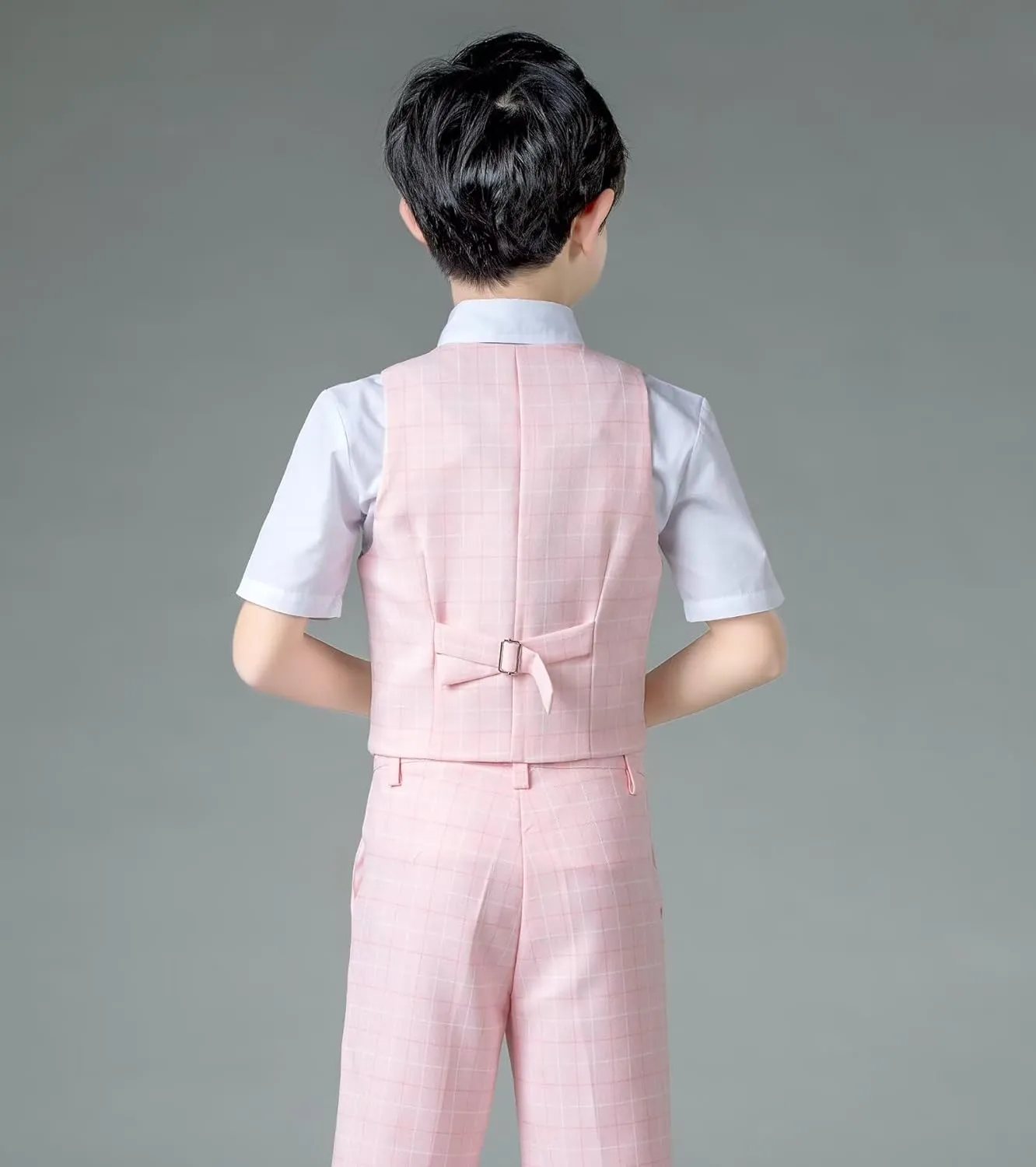 Boys Suit Formal Kids Wedding Outfit 3 Piece Slim Fit Boys Suit Vest Pants Shirt Set with Tie