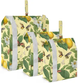 Cartoon Bees Lemons Packing Cubes for Travel 3 Set Compression Packing Cube Suitcase Organizer for Travel Compression