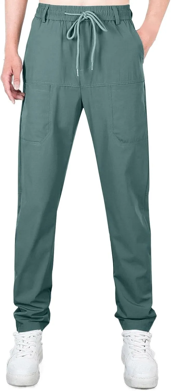 Chinos Pants Men Stretch Active Mens Slacks Chino Pants Slim Fit Twill Tapered Pants Cargo Casual Pants Golf Joggers