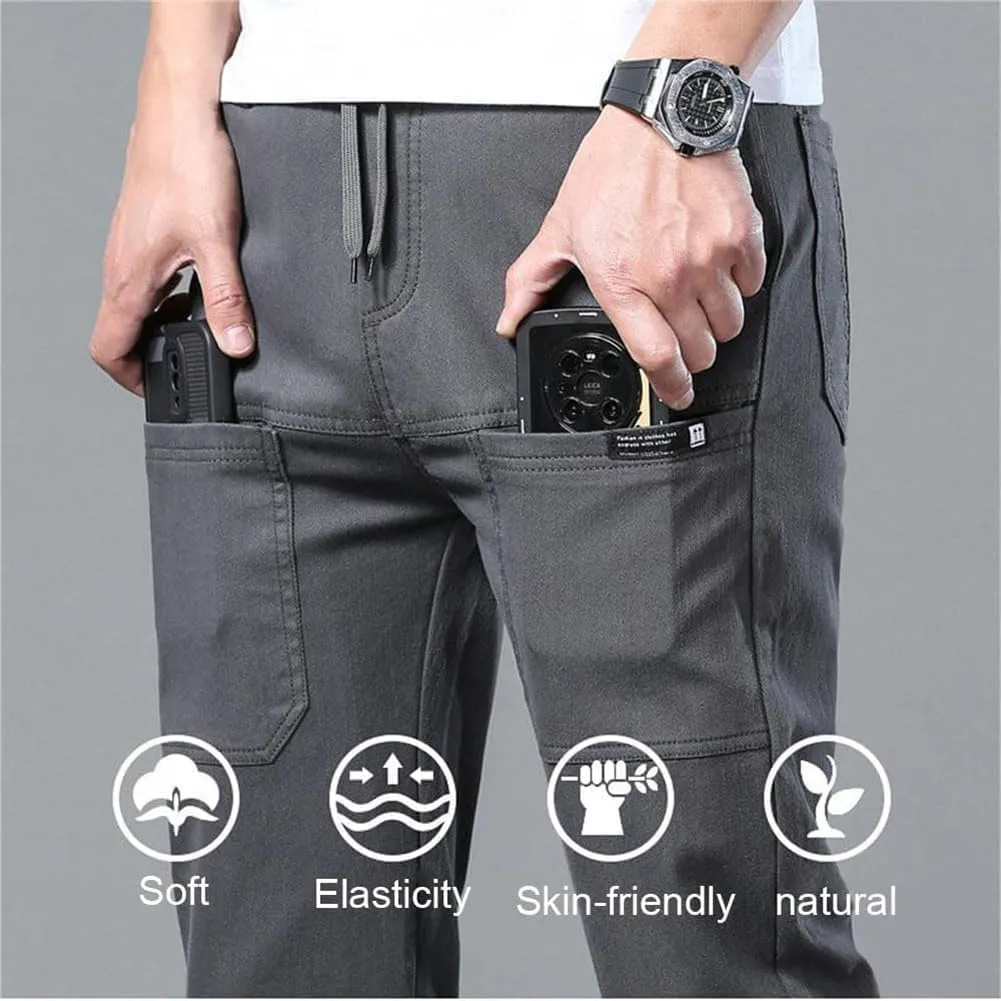 Chinos Pants Men Stretch Active Mens Slacks Chino Pants Slim Fit Twill Tapered Pants Cargo Casual Pants Golf Joggers