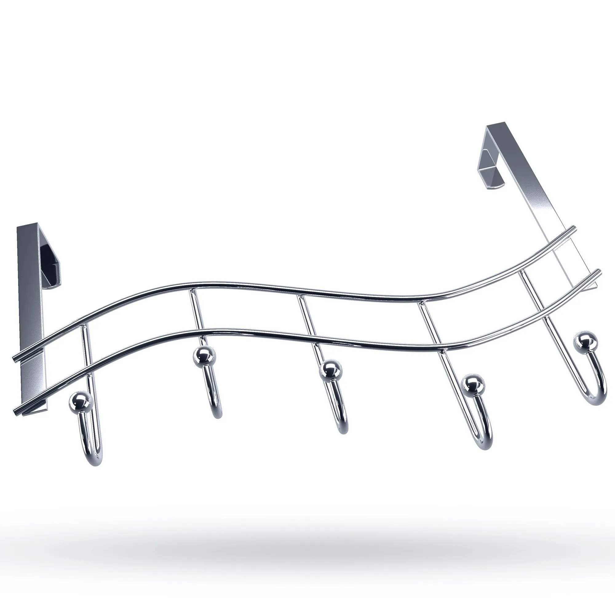 Chrome Over Door Hanger 5 Hooks