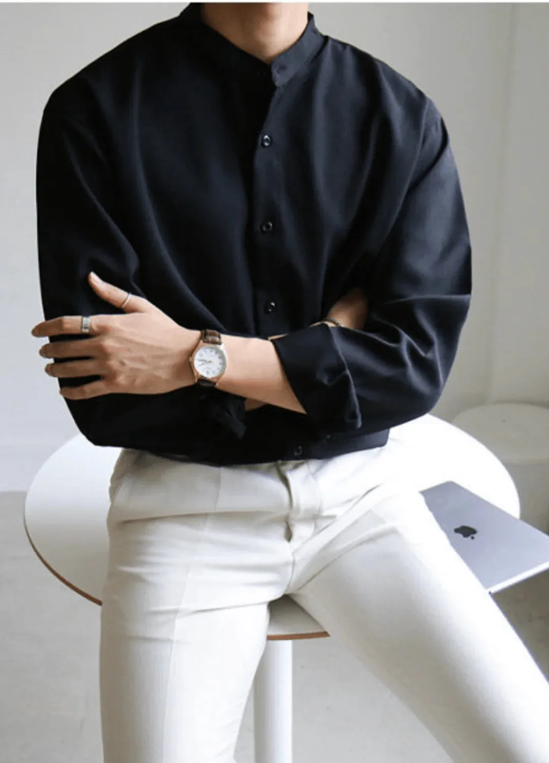 Classic Mandarin Collar Shirt