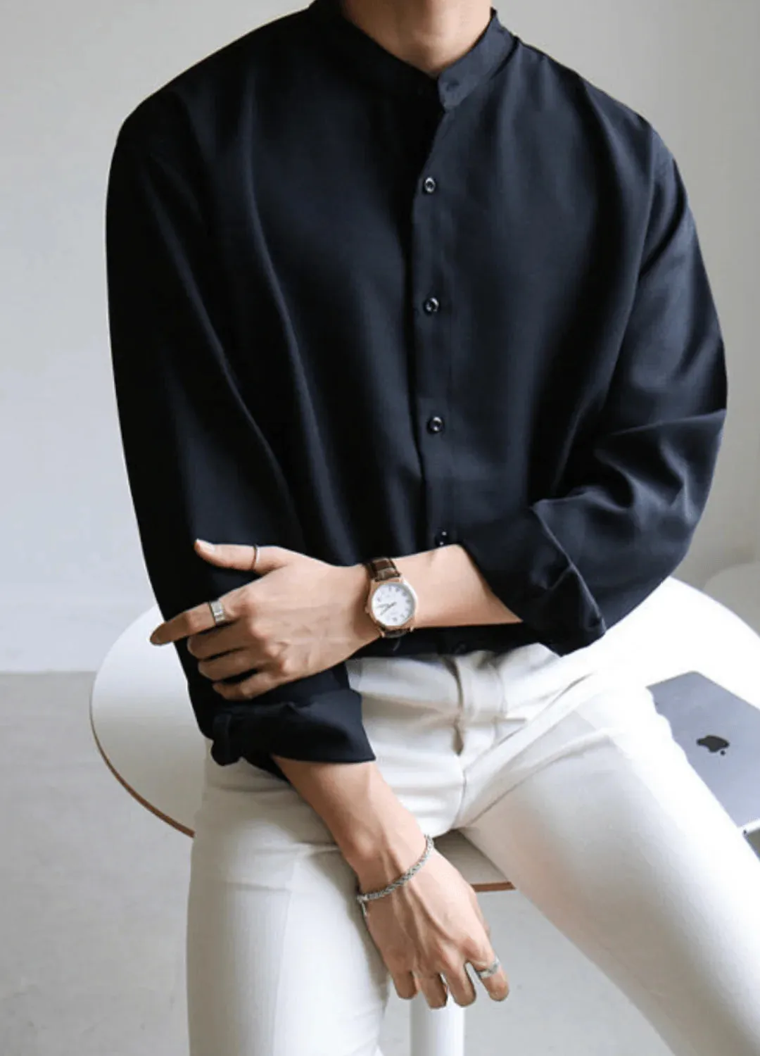 Classic Mandarin Collar Shirt