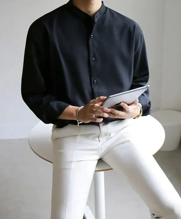 Classic Mandarin Collar Shirt