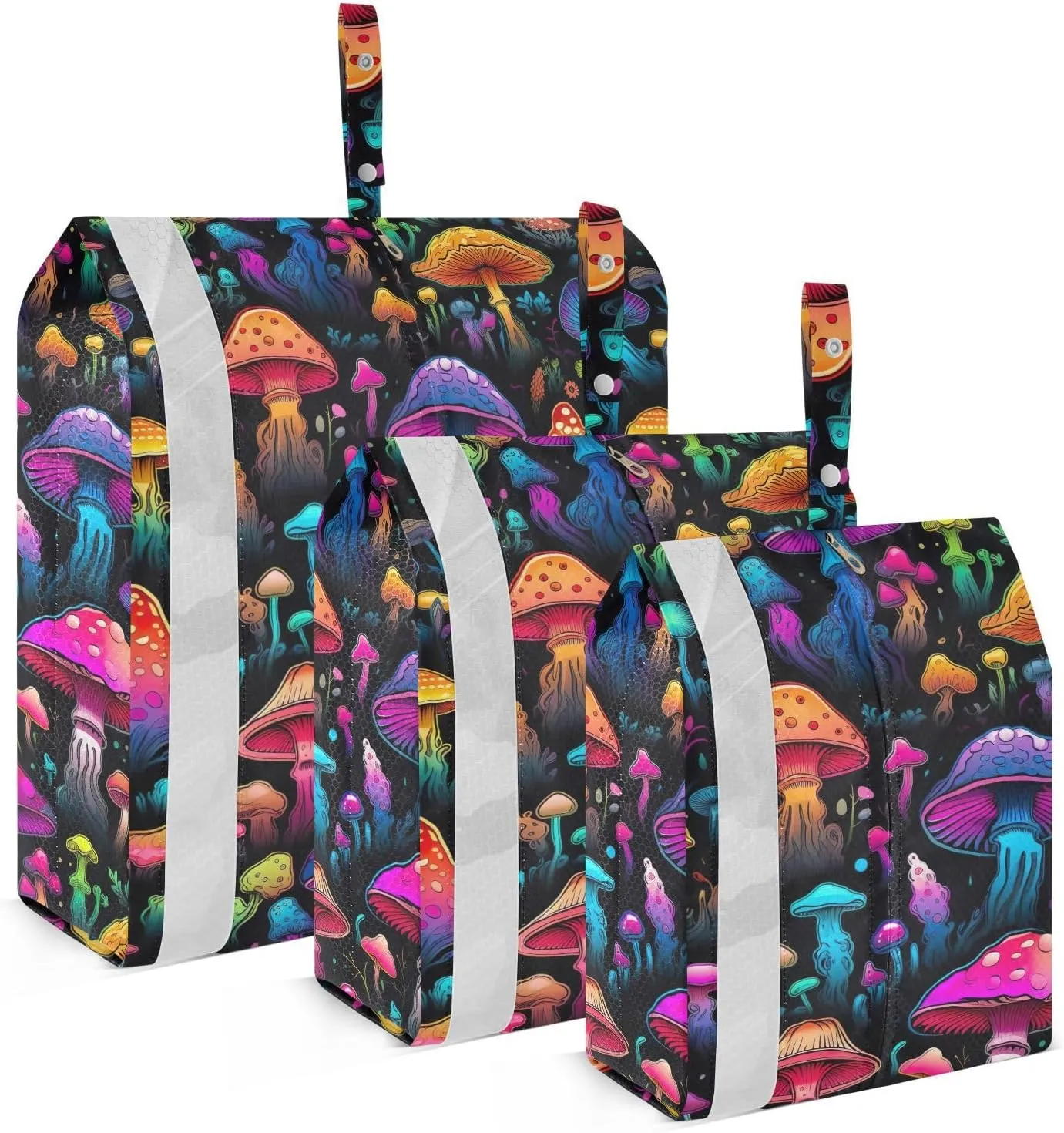 Colorful Mushrooms Packing Cubes for Travel 3 Set Luggage Packing Cubes Suitcase Organizer Bags for Luggage