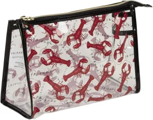 Conair Friends Clear PVC Zippered Makeup Clutch  Phoebes Loving Lobster Design, Travel-Friendly Cosmetic Bag, Waterproof, Durable, Transparent Organizer for Beauty Essentials & Toiletries