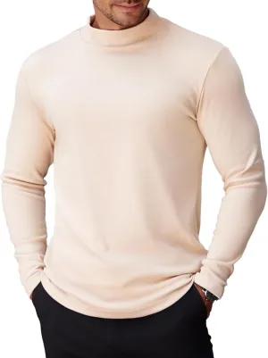 COOFANDY Mens Mock Turtleneck Long Sleeve Shirts Basic Thermal Turtle Neck Undershirt Lightweight Pullover Sweaters Top