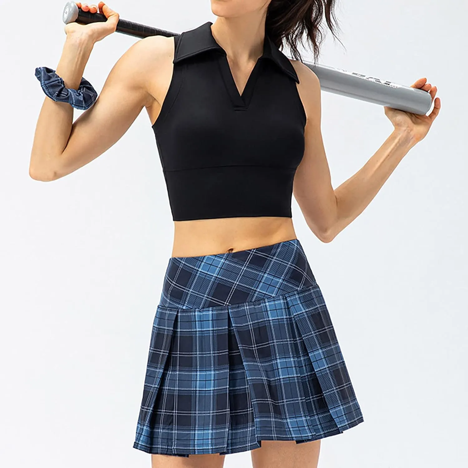 cooki Pleated Skirts for Women High Waist A-Line Tennis Skirt Women's Casual Stretchy Flared Pleated Mini Skirts