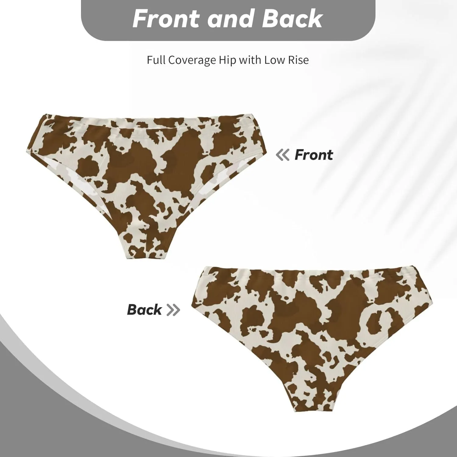 Cow Leather Brown Print Men'S Briefs Soft Stretch Underwear Elastic Waistband Briefs