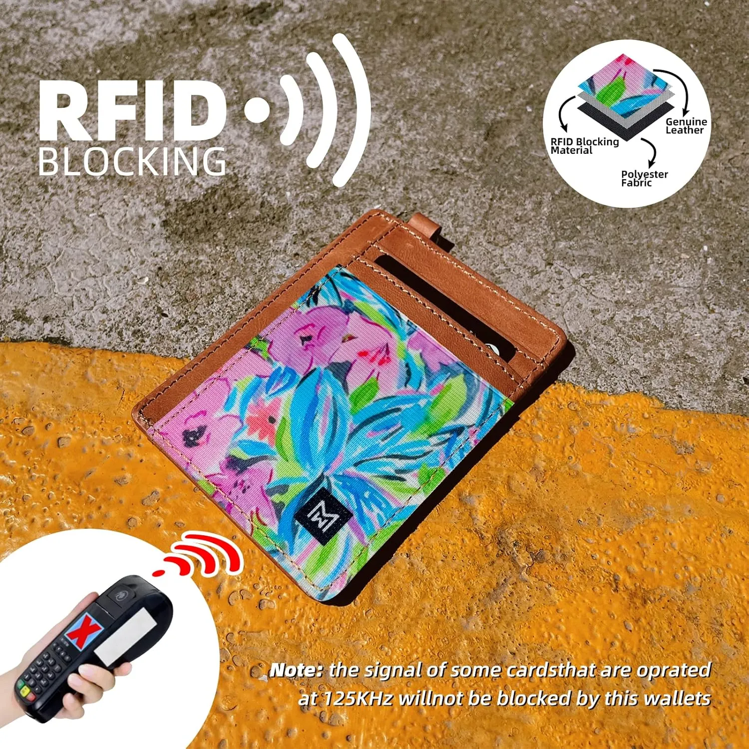 Credit Card Holder Wallet for Women Slim Minimalist Wallet RFID Blocking Leather Wallets Elastic Front Pocket Wallet for Women