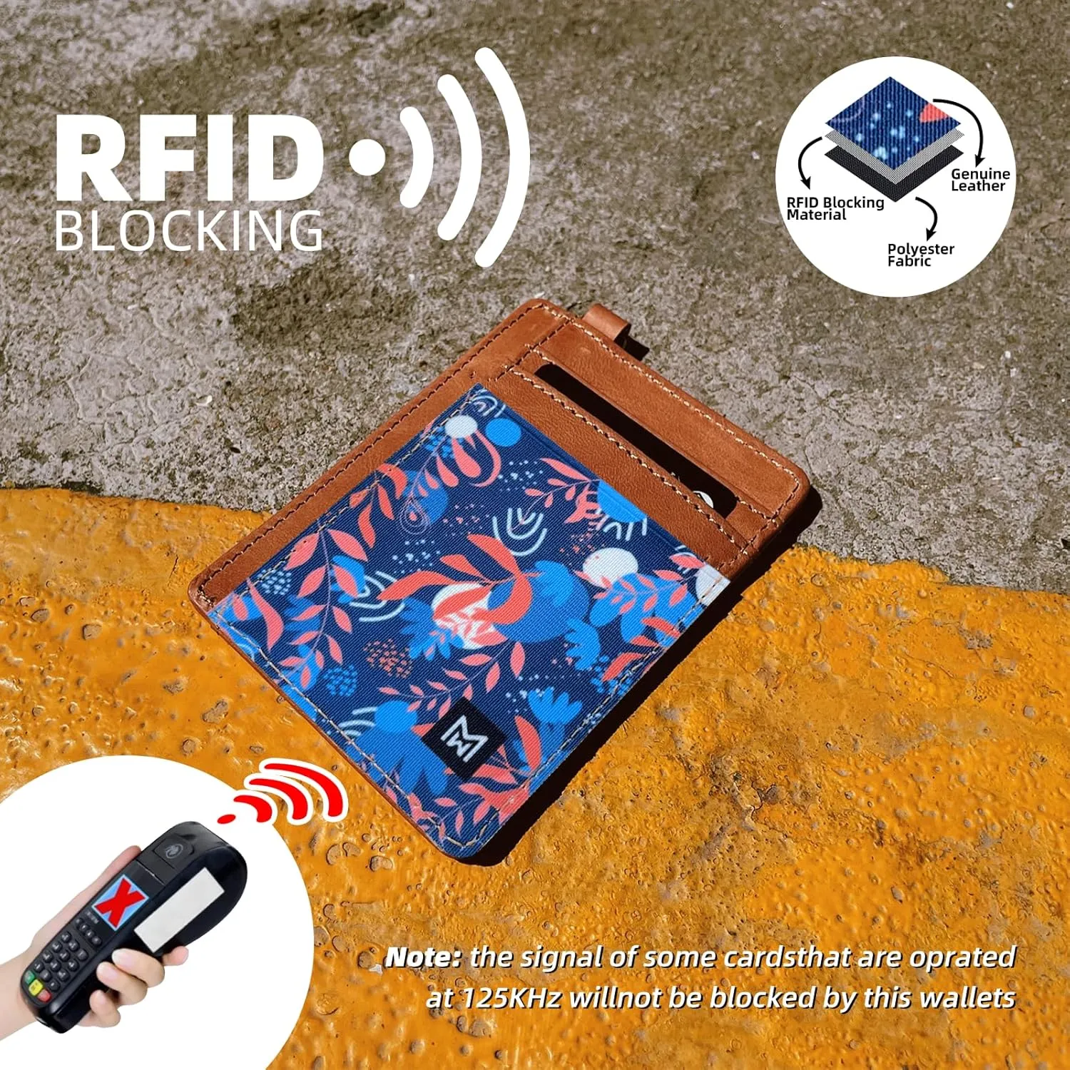 Credit Card Holder Wallet for Women Slim Minimalist Wallet RFID Blocking Leather Wallets Elastic Front Pocket Wallet for Women