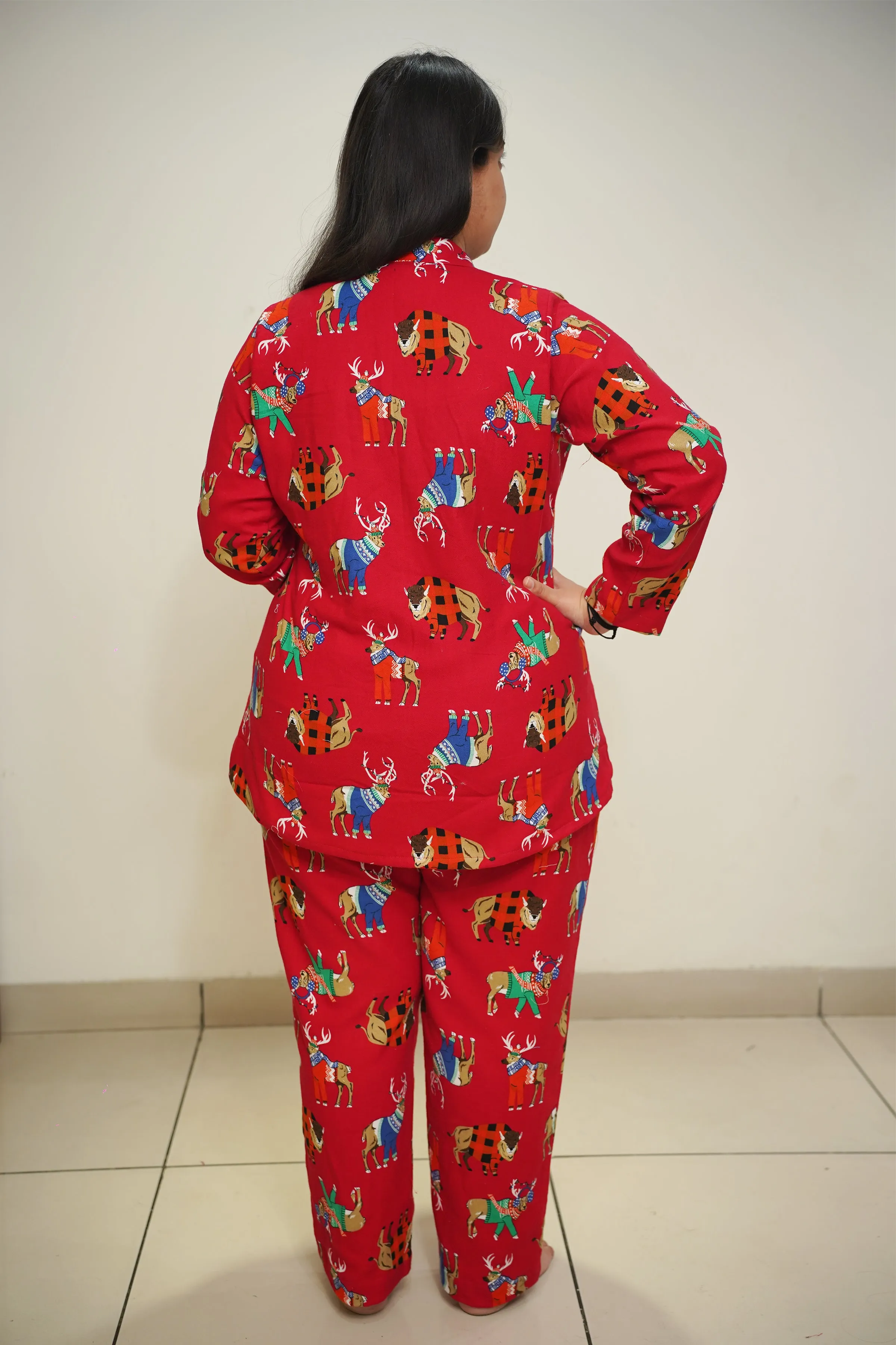 Crimson Forest Woollen Night Suit