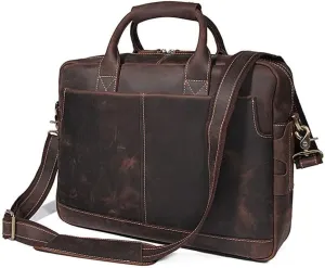 CSCDD Crazy Horse Leather Handbag Men's Messenger Bag Casual Shoulder Laptop Briefcase