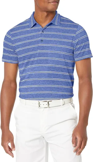 Cutter & Buck Men's Drytec UPF 50  Forge Heather Stripe Tailored Fit Polo Shirt